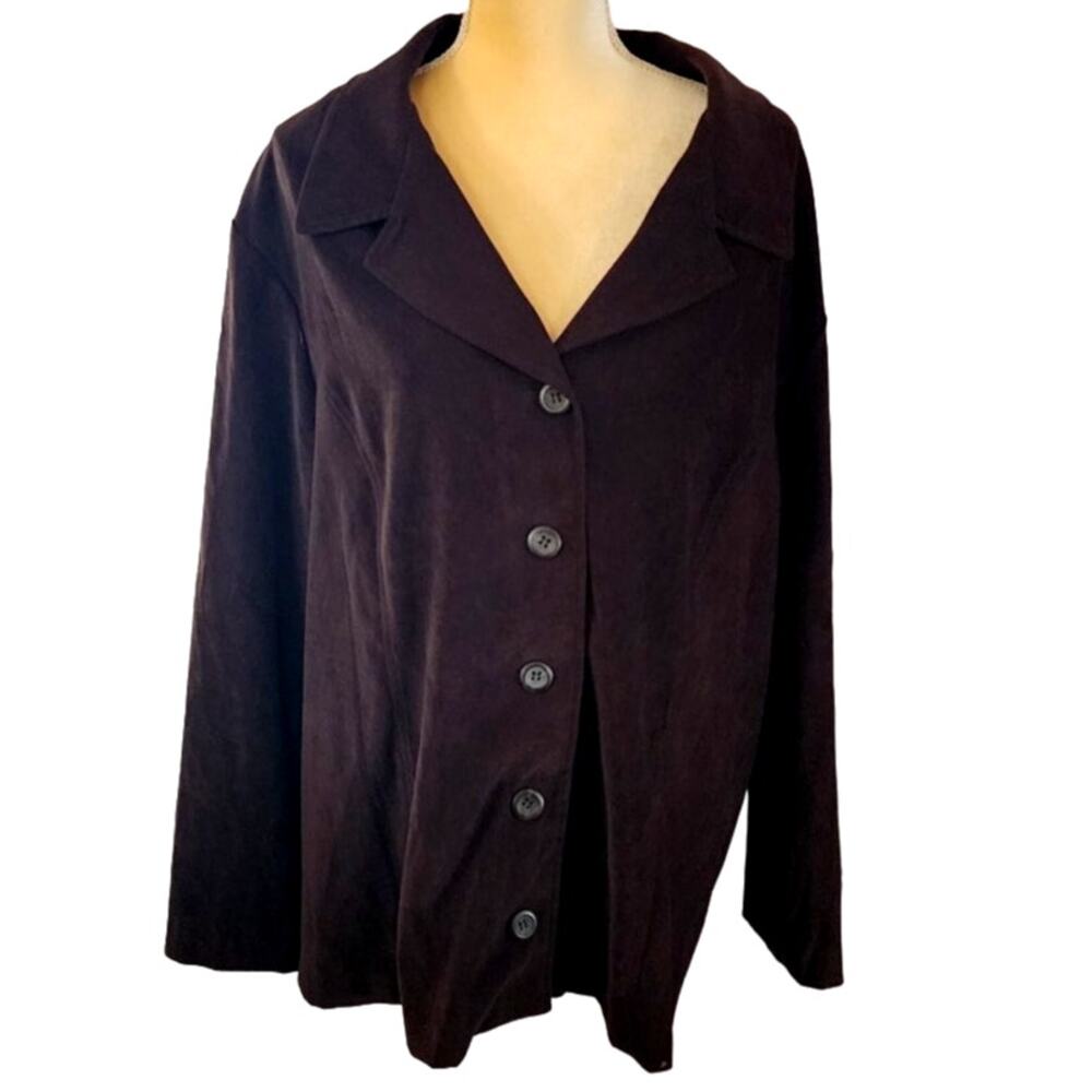 Capistrano Women's  Brown Button Down Shacket Plus Size 2X 3X